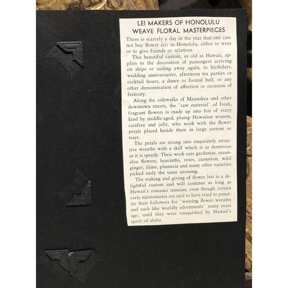 1938 Matson Cruise Line Vintage Hula Girl Hawaiian Flower Lei Travel Ephemera - Picture 9 of 10